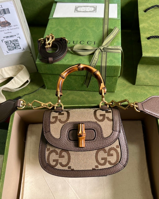 Gucci Mini Jumbo Gg Bag With Bamboo 686864