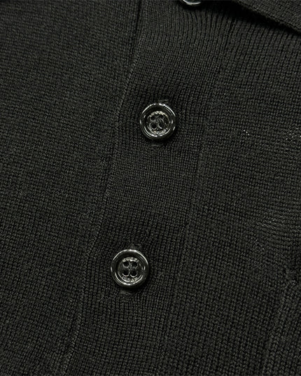 Gucci Minimalist Knit Sweater Polo Shirt – Black