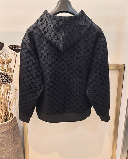 Gucci Monogram Full-Zip Hoodie Jacet – Black