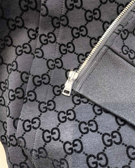 Gucci Monogram Full-Zip Hoodie Jacet – Black