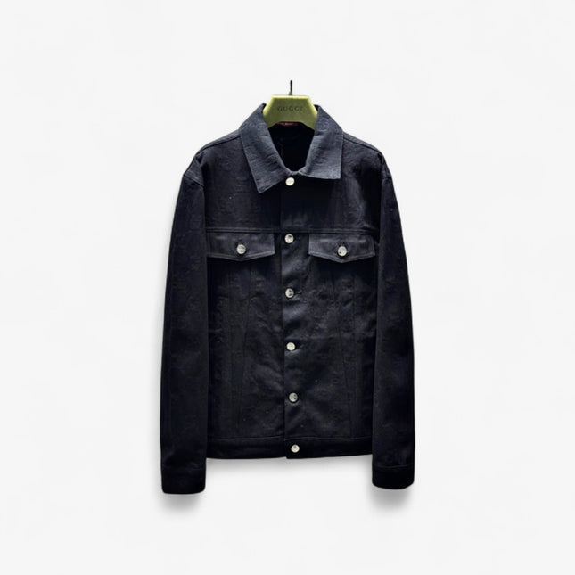 Gucci Monogram Jacquard Denim Jacket – Black