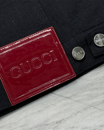 Gucci Monogram Jacquard Denim Jacket – Black