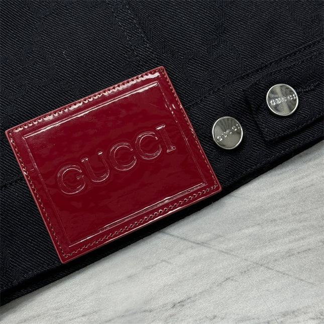 Gucci Monogram Jacquard Denim Jacket – Black