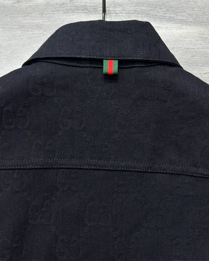 Gucci Monogram Jacquard Denim Jacket – Black