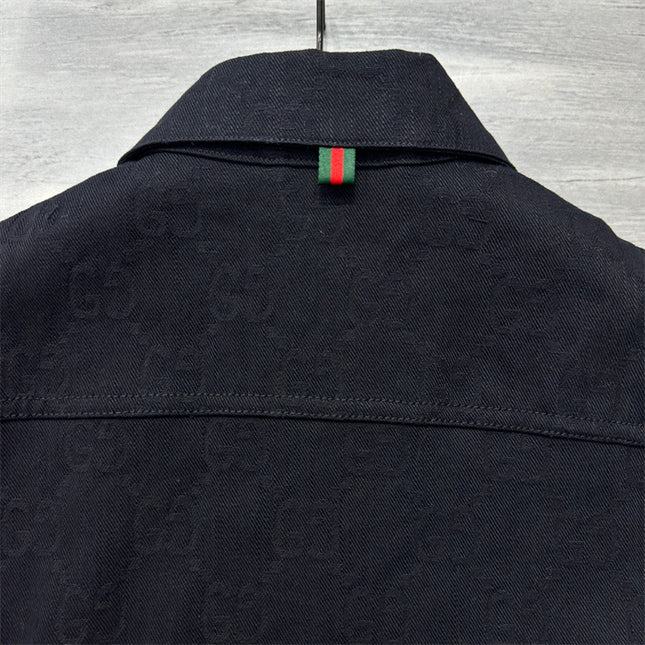 Gucci Monogram Jacquard Denim Jacket – Black