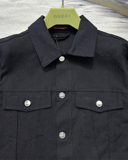 Gucci Monogram Jacquard Denim Jacket – Black