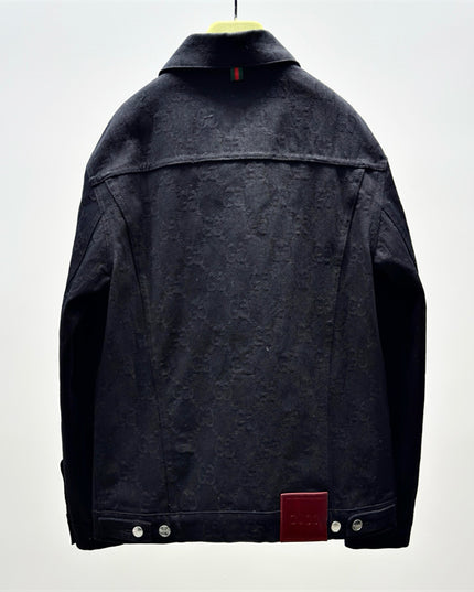 Gucci Monogram Jacquard Denim Jacket – Black