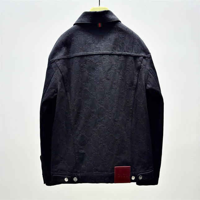 Gucci Monogram Jacquard Denim Jacket – Black