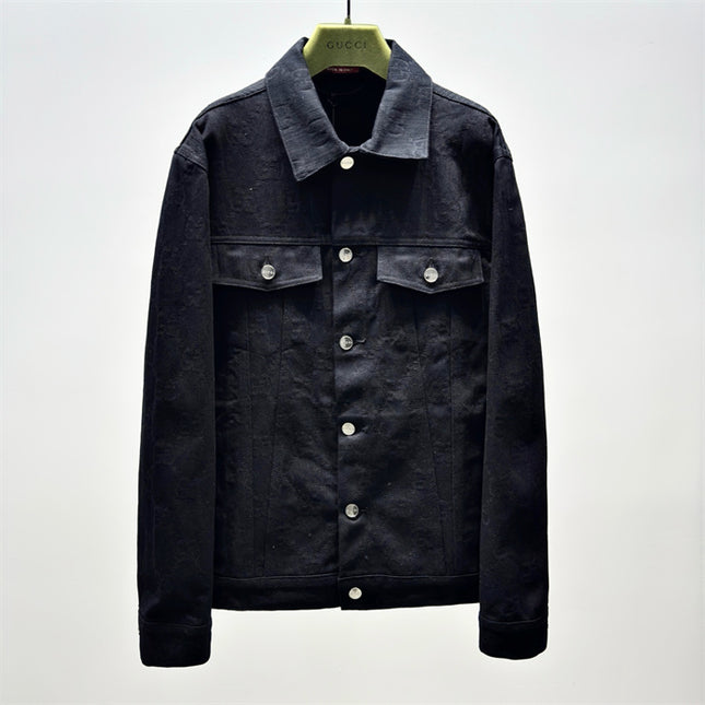 Gucci Monogram Jacquard Denim Jacket – Black