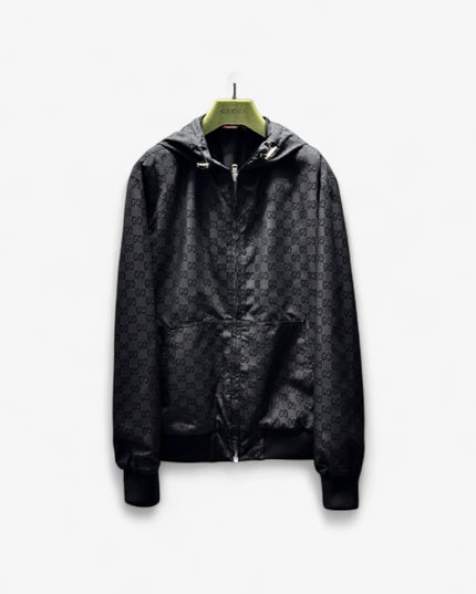 Gucci Monogram Nylon Hooded Jacket – Black