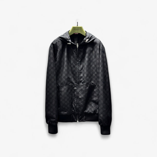 Gucci Monogram Nylon Hooded Jacket – Black