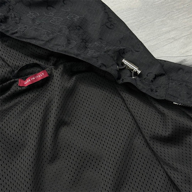 Gucci Monogram Nylon Hooded Jacket – Black