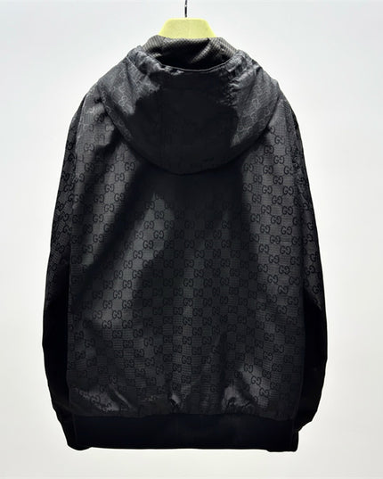 Gucci Monogram Nylon Hooded Jacket – Black