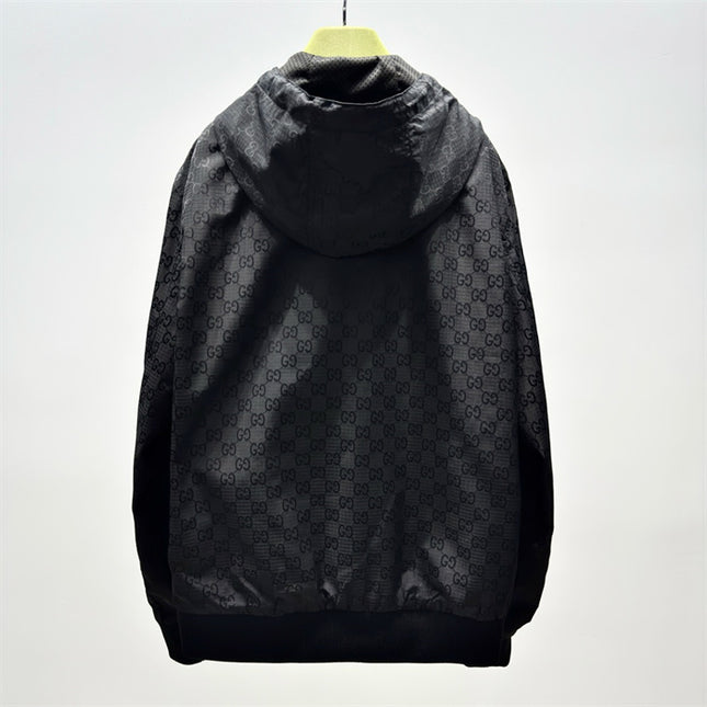 Gucci Monogram Nylon Hooded Jacket – Black