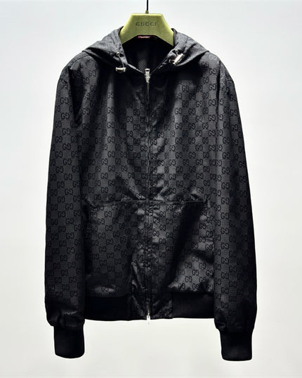 Gucci Monogram Nylon Hooded Jacket – Black