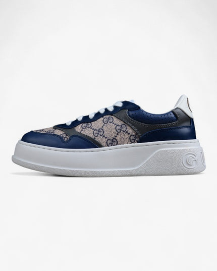 Gucci  Monogram Platform Sneaker – Navy & White