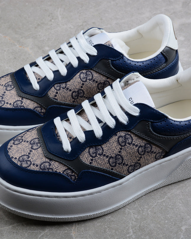 Gucci  Monogram Platform Sneaker – Navy & White