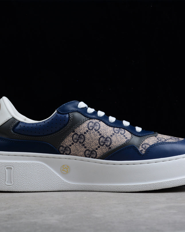 Gucci  Monogram Platform Sneaker – Navy & White