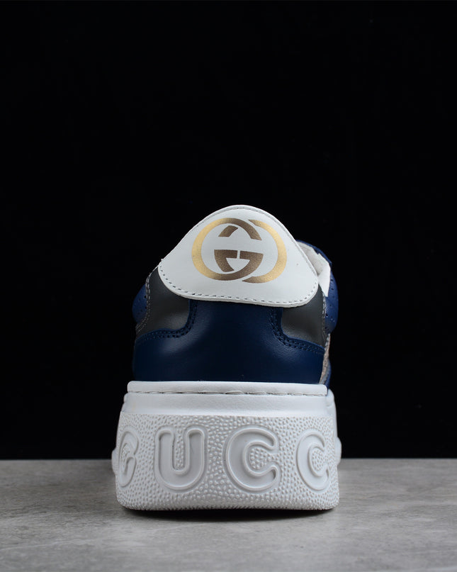 Gucci  Monogram Platform Sneaker – Navy & White