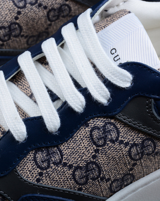 Gucci  Monogram Platform Sneaker – Navy & White