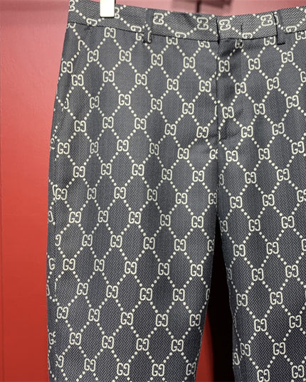 Gucci Monogram Slim-Fit Trousers – Grey GG Supreme