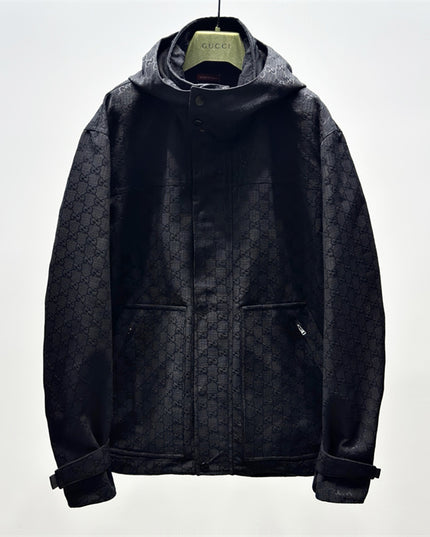 Gucci Monogram Technical Hooded Jacket – Black