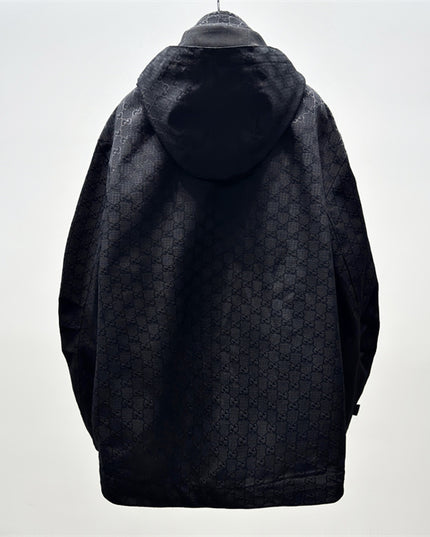 Gucci Monogram Technical Hooded Jacket – Black