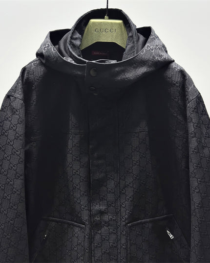 Gucci Monogram Technical Hooded Jacket – Black