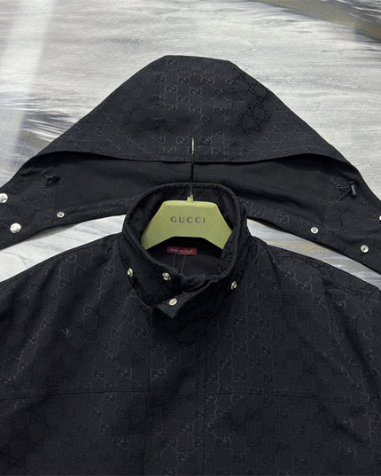 Gucci Monogram Technical Hooded Jacket – Black