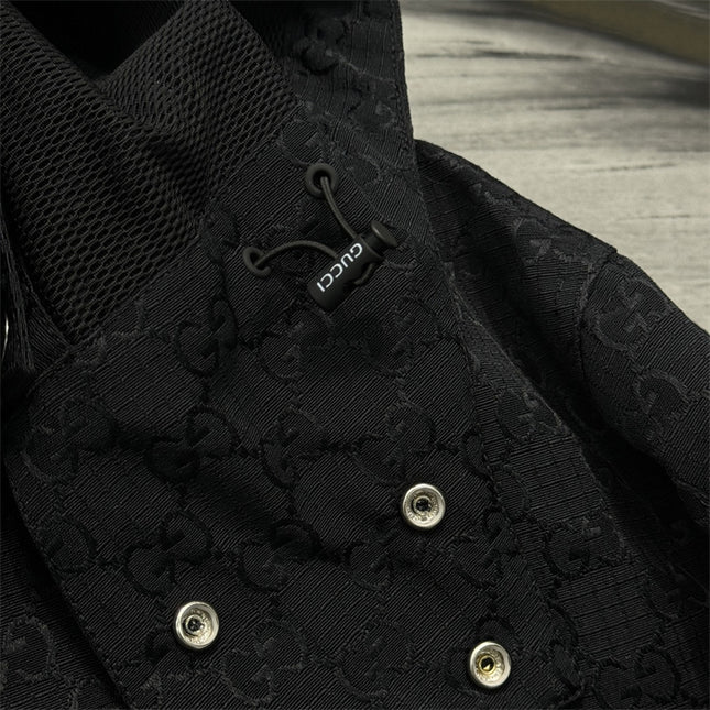 Gucci Monogram Technical Hooded Jacket – Black