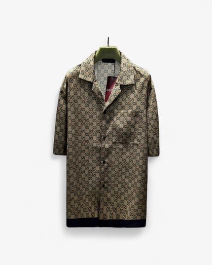 Gucci Multicolor GG Monogram Silk Bowling SweatShirt – Beige (Longer Cut)