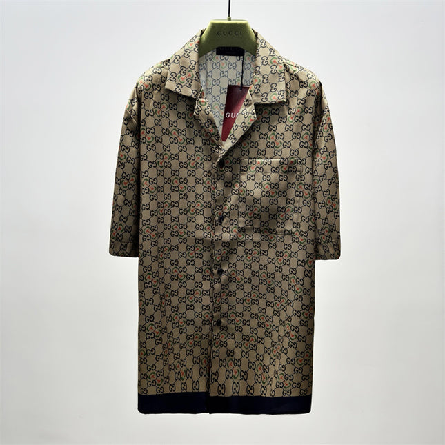 Gucci Multicolor GG Monogram Silk Bowling SweatShirt – Beige (Longer Cut)