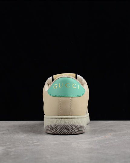 Gucci Multicolor GG Monogram Sneaker with Green-Orange Web