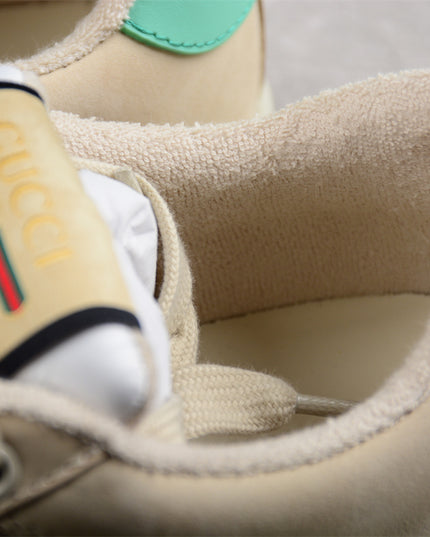 Gucci Multicolor GG Monogram Sneaker with Green-Orange Web