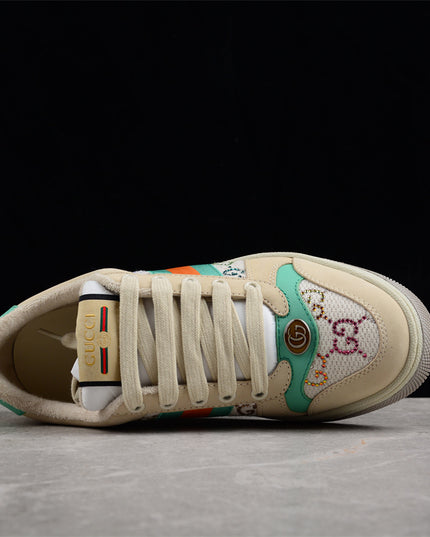 Gucci Multicolor GG Monogram Sneaker with Green-Orange Web