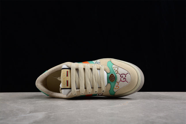 Gucci Multicolor GG Monogram Sneaker with Green-Orange Web