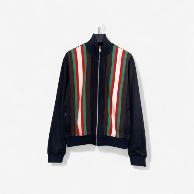 Gucci Multicolor Web Stripe Zip-Up Jacket