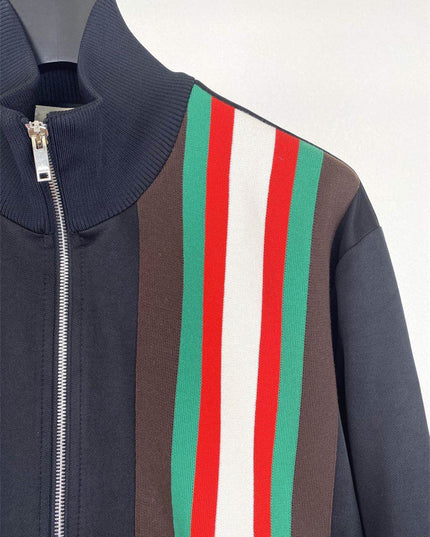 Gucci Multicolor Web Stripe Zip-Up Jacket