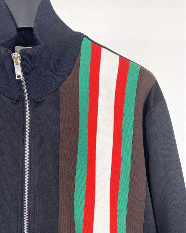 Gucci Multicolor Web Stripe Zip-Up Jacket