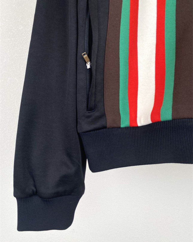 Gucci Multicolor Web Stripe Zip-Up Jacket