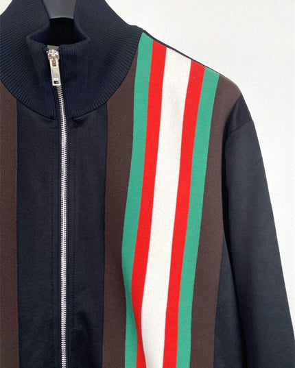 Gucci Multicolor Web Stripe Zip-Up Jacket