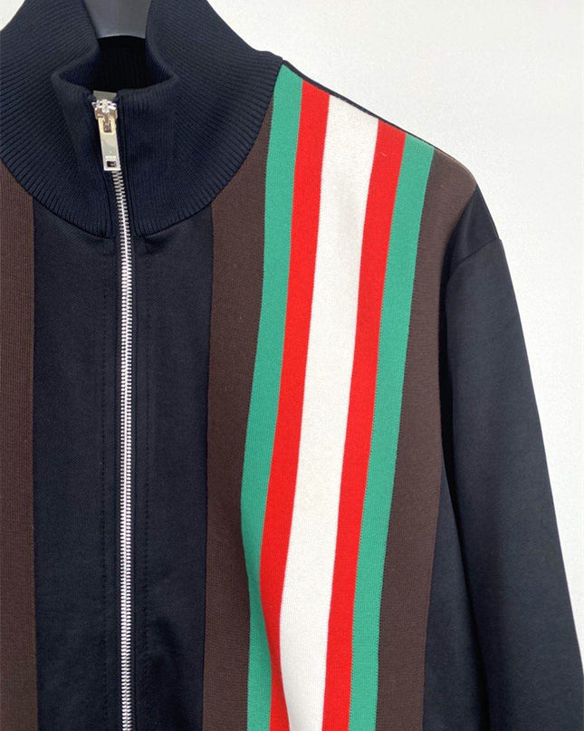 Gucci Multicolor Web Stripe Zip-Up Jacket