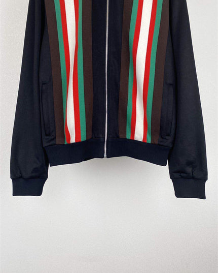 Gucci Multicolor Web Stripe Zip-Up Jacket
