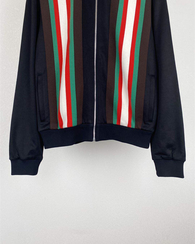 Gucci Multicolor Web Stripe Zip-Up Jacket