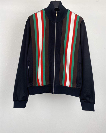 Gucci Multicolor Web Stripe Zip-Up Jacket