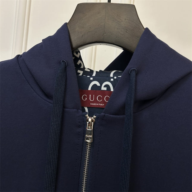 Gucci Navy Blue Zip-Up Hoodie