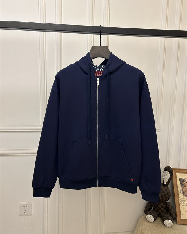 Gucci Navy Blue Zip-Up Hoodie