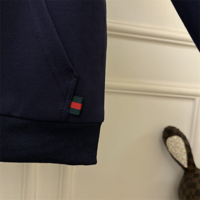Gucci Navy Blue Zip-Up Hoodie