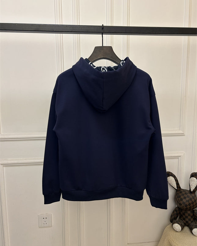 Gucci Navy Blue Zip-Up Hoodie