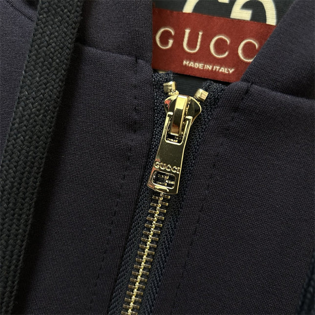 Gucci Navy Blue Zip-Up Hoodie